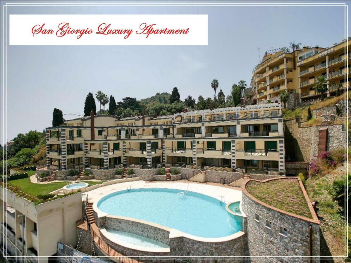 San Giorgio Luxury Apartment Taormina-Panoramic Pool & Parking Space ภายนอก รูปภาพ